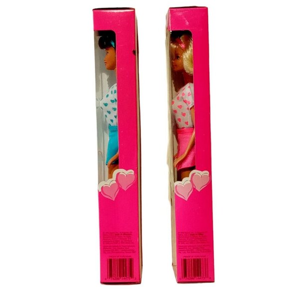 Pretty Hearts Barbie #14473/14475 Vintage 1995 2 Dolls incl Pink & Blue NRFB - Picture 6 of 10